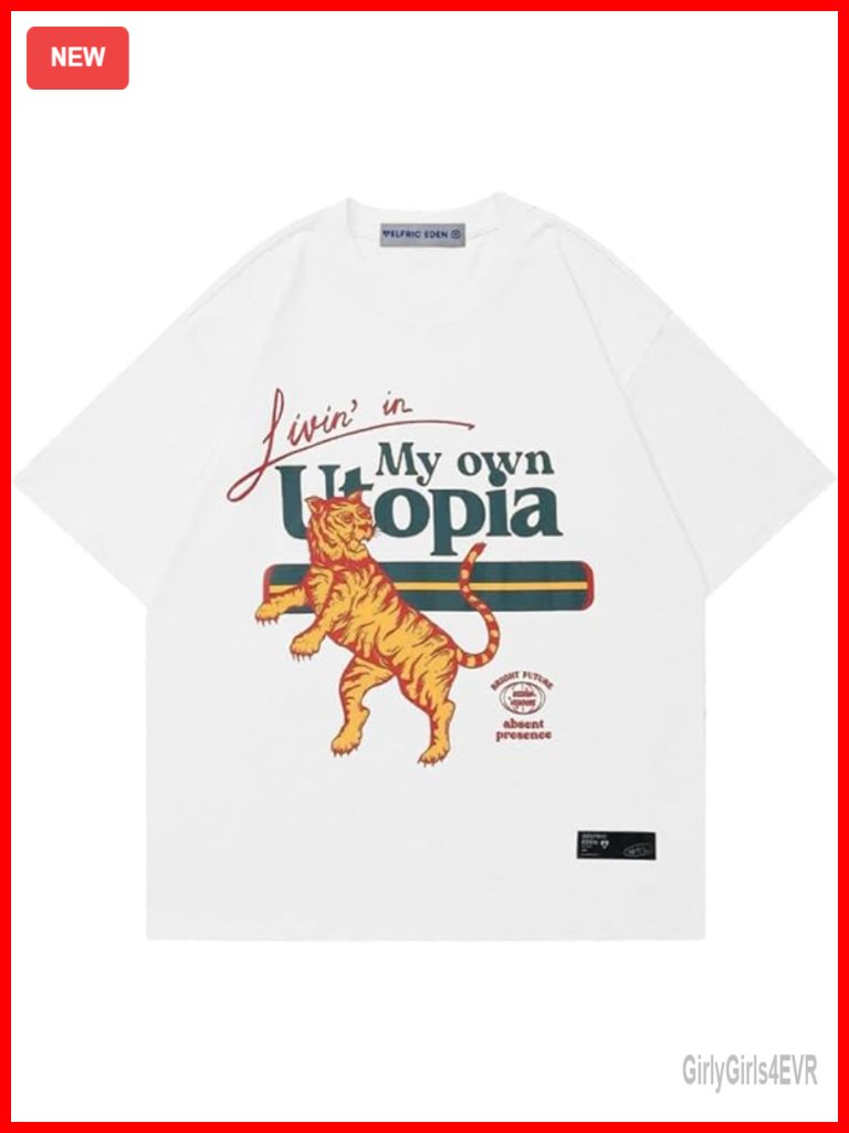 Oversized Tiger Graphic Tee Cotton T-Shirt Streetwear